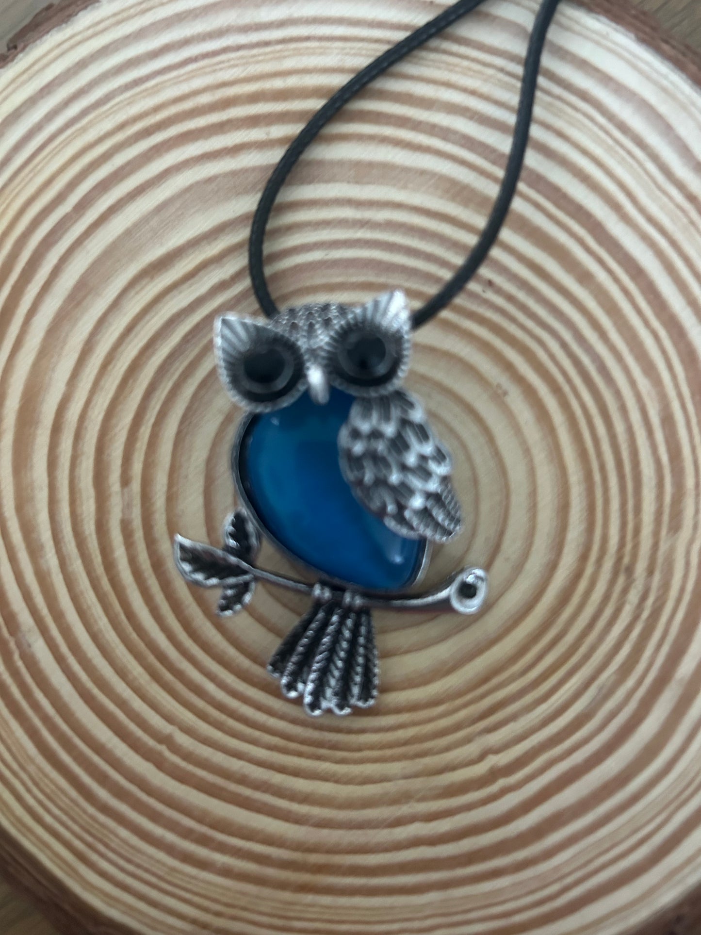 Agate Owl Necklace