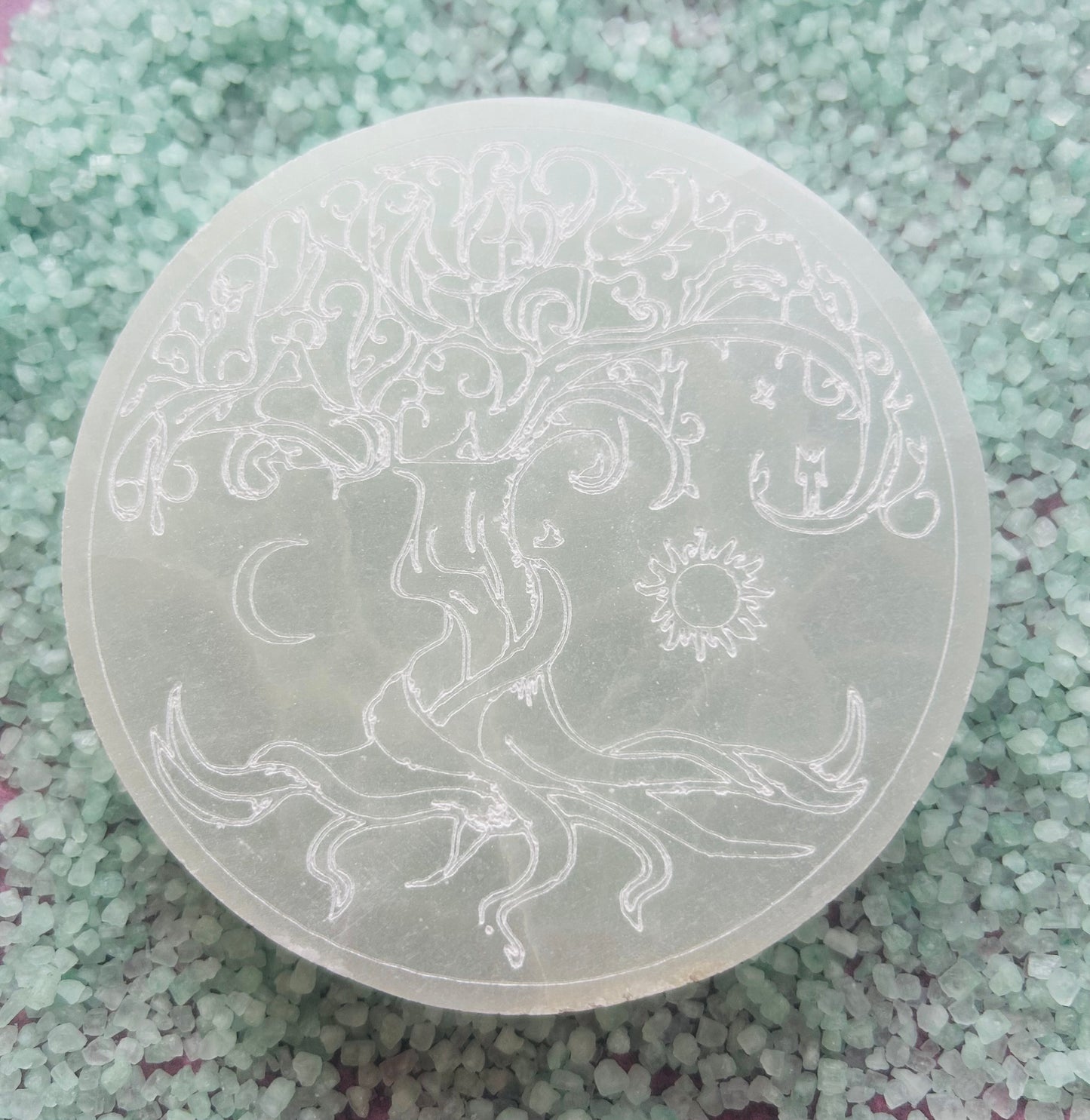 Selenite Tree Of Life Charging Plate