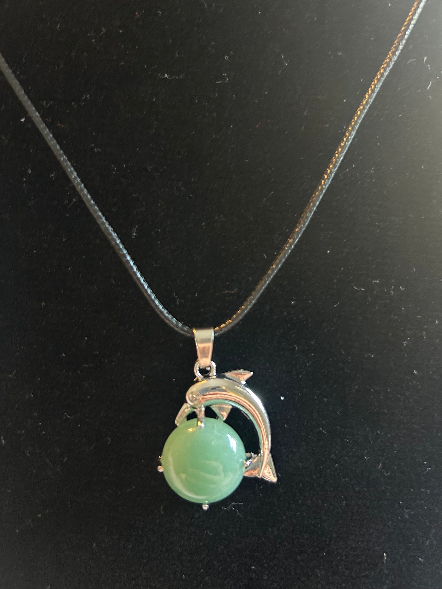 Green Aventurine Dolphin Necklace
