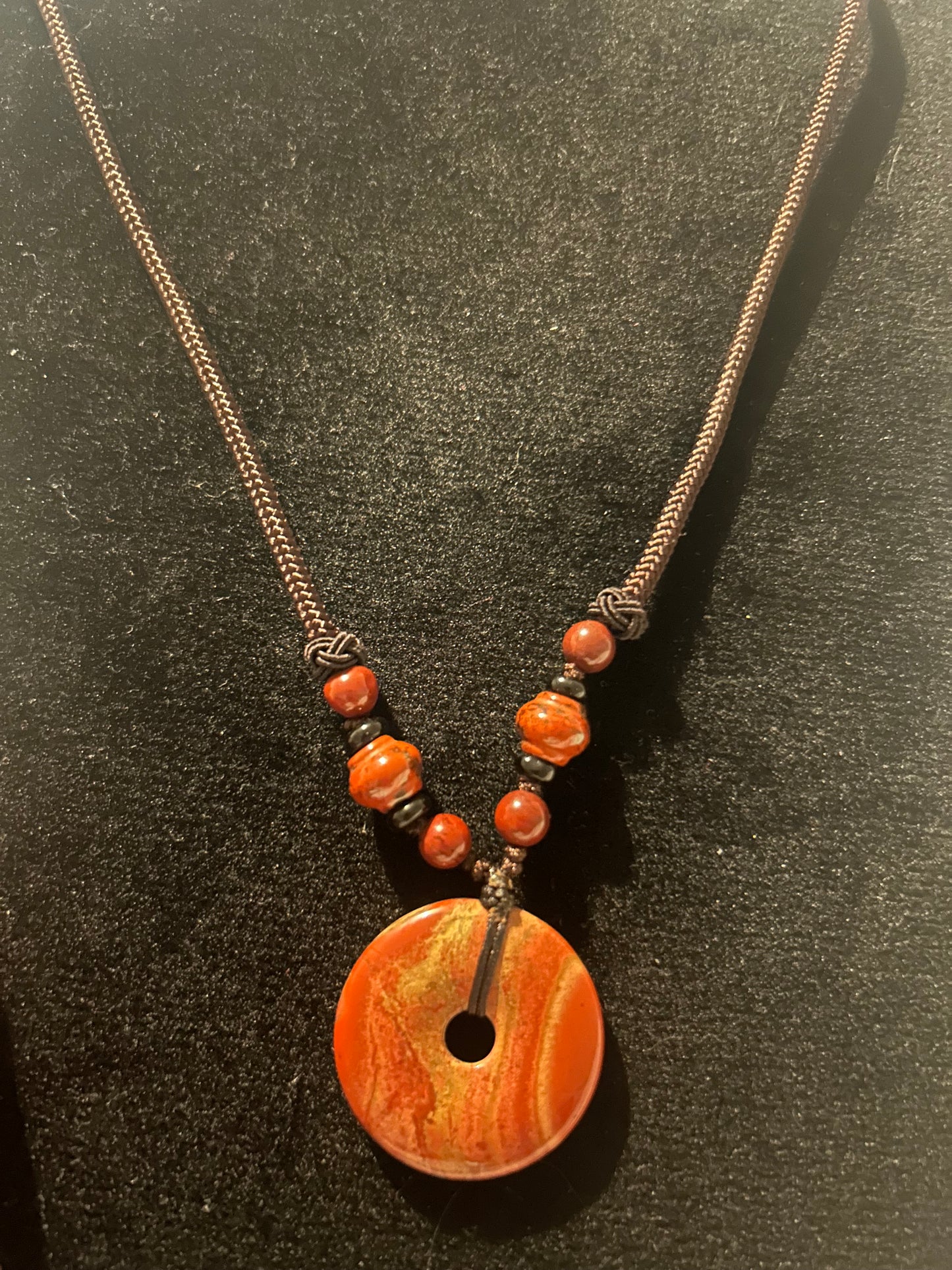 Red Jasper long Cord Necklace