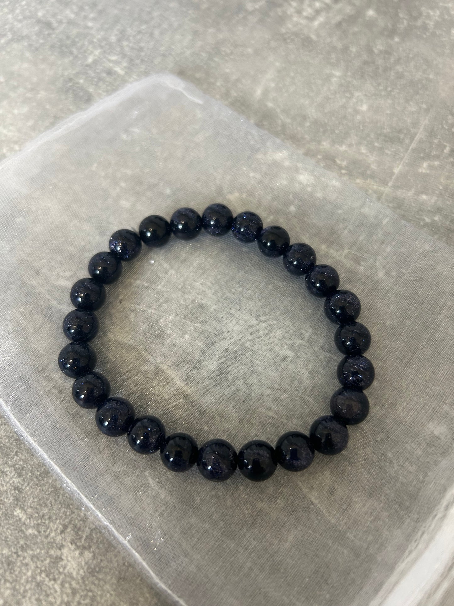 Blue Goldstone Beaded Bracelet