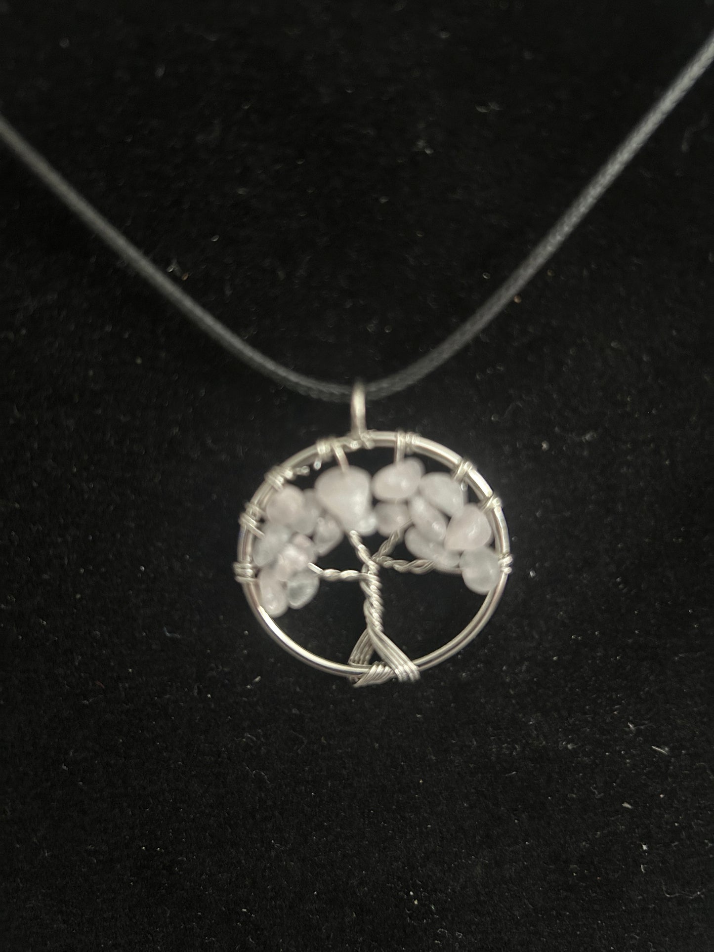 Clear Quartz Tree Of Life Necklace