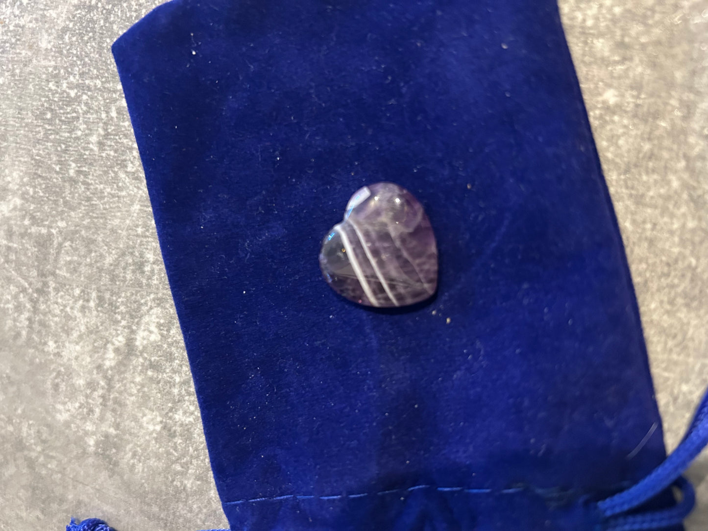 Amethyst Small Flat Heart