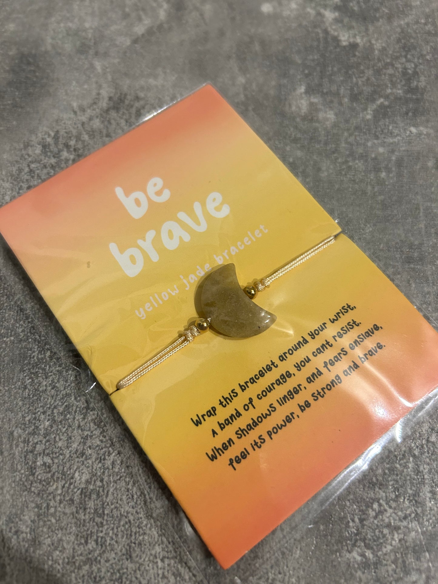 Yellow Jade Moon Cord Bracelet