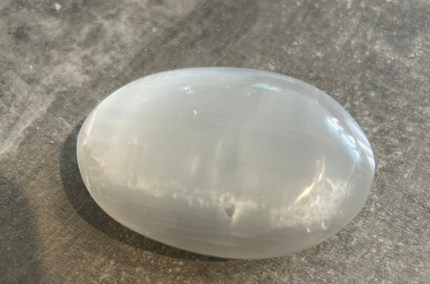 Selenite PalmStone 5cm