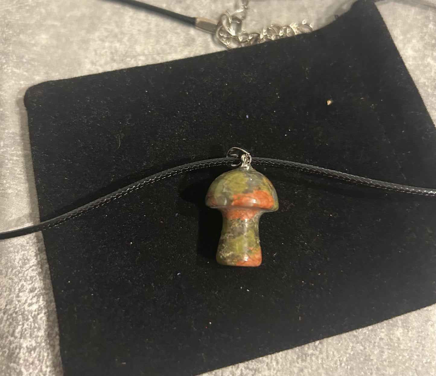 Unakite Mushroom Necklace