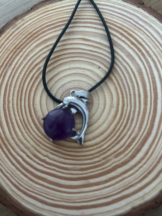 Amethyst Dolphin Necklace