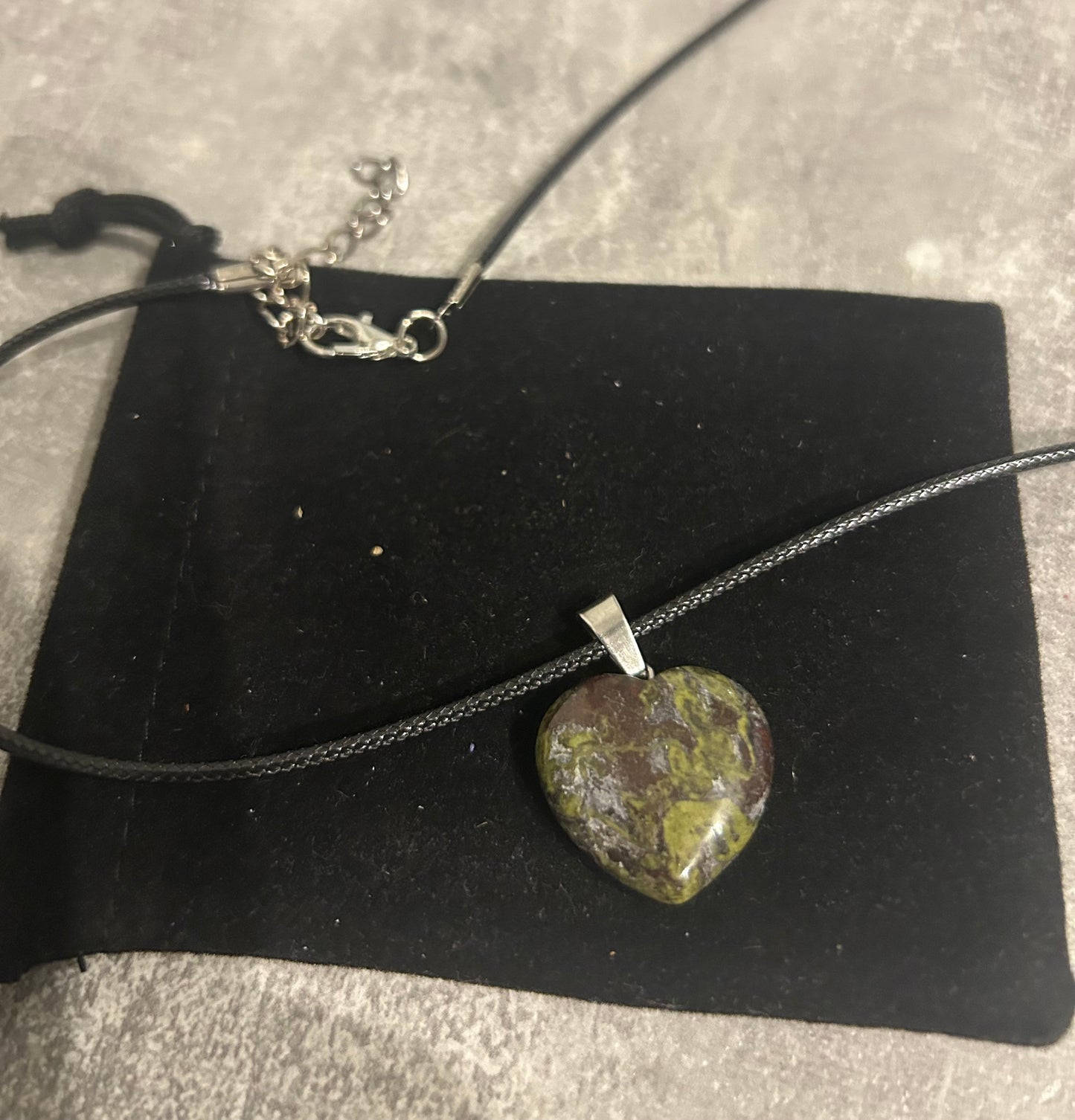 Unakite Heart Necklace