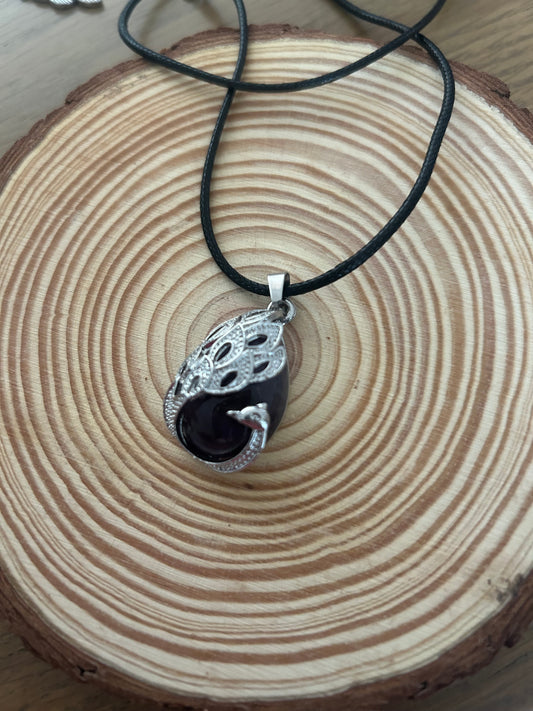 Amethyst Peacock Necklace