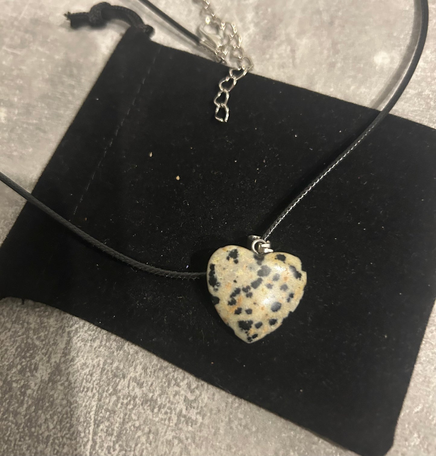 Dalmation Jasper Heart Necklace
