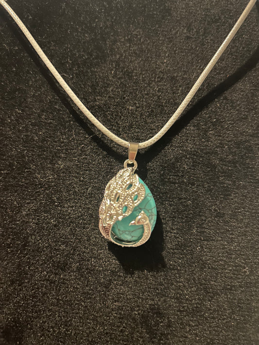 Turquoise Peacock Necklace