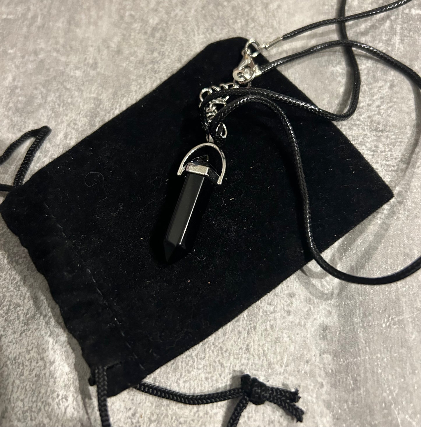 Black Obsidian Pendant Necklace