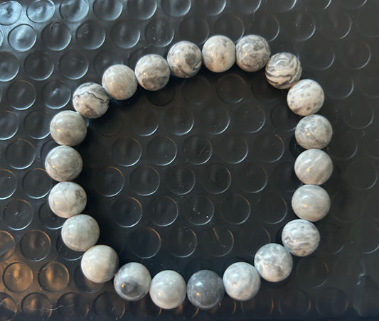 Grey Jasper Beaded Bracelet