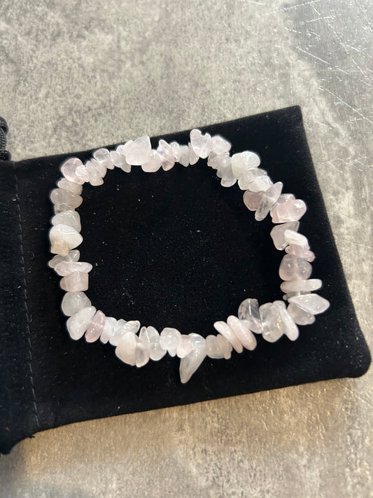 Rose Quartz Chip Bracelet