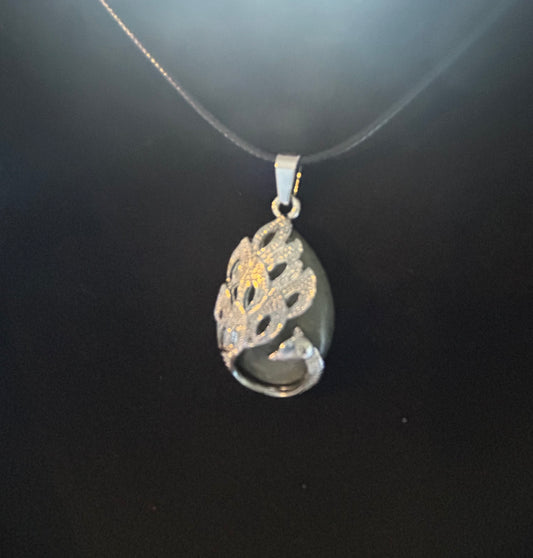 Agate Peacock Necklace