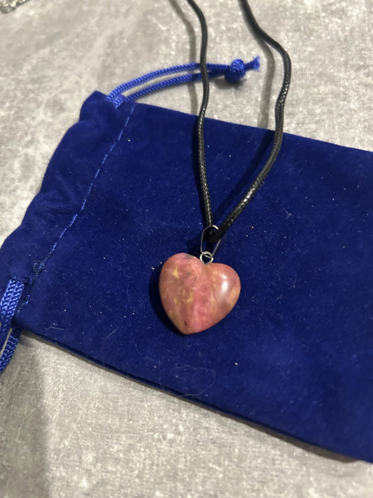 Cherry Agate Heart Necklace