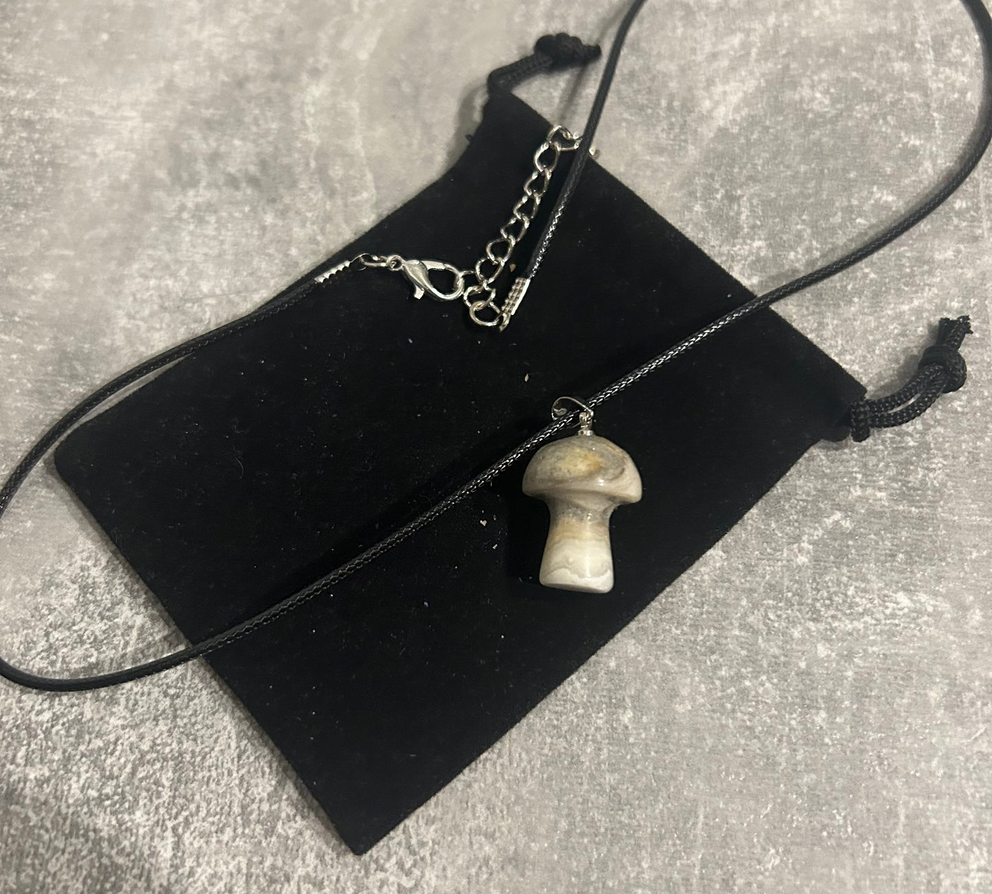 White Howlite Mushroom Necklace