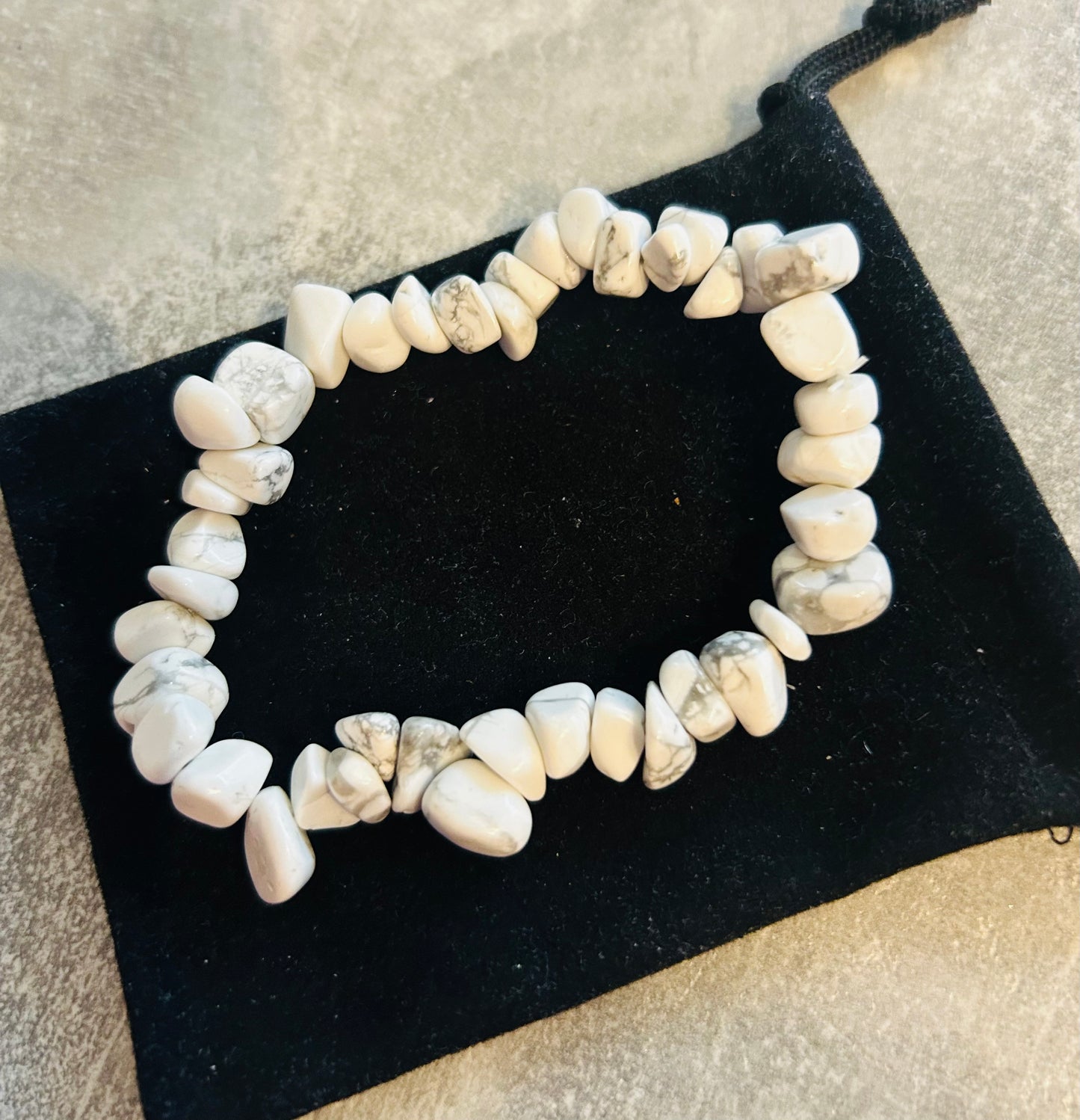 White Howlite Chip Bracelet