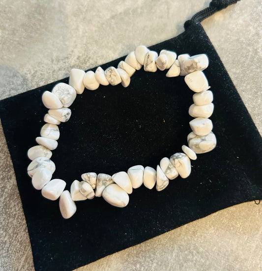 White Howlite Chip Bracelet