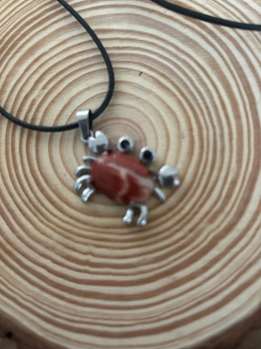 Jasper Crab Necklace