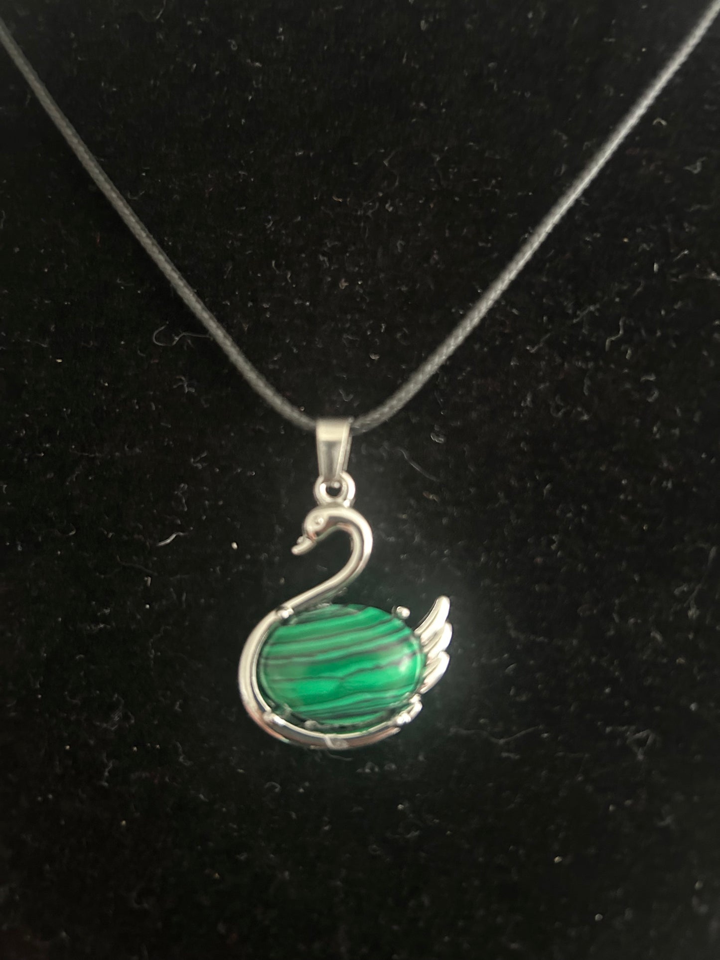 Malachite Swan Necklace