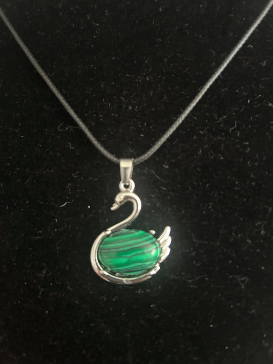 Malachite Swan Necklace