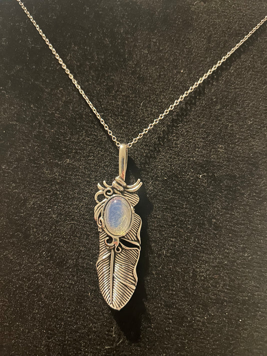 Opalite Feather Necklace