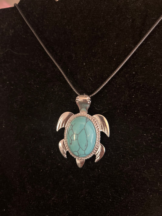 Turquoise Large Turtle Necklace