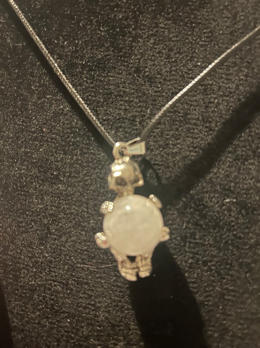 Skeleton Clear Quartz Necklace