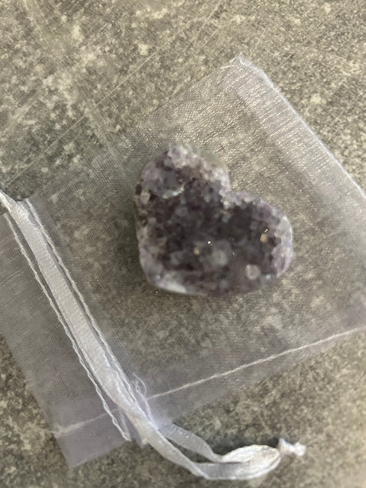 Small Amethyst Cluster Heart