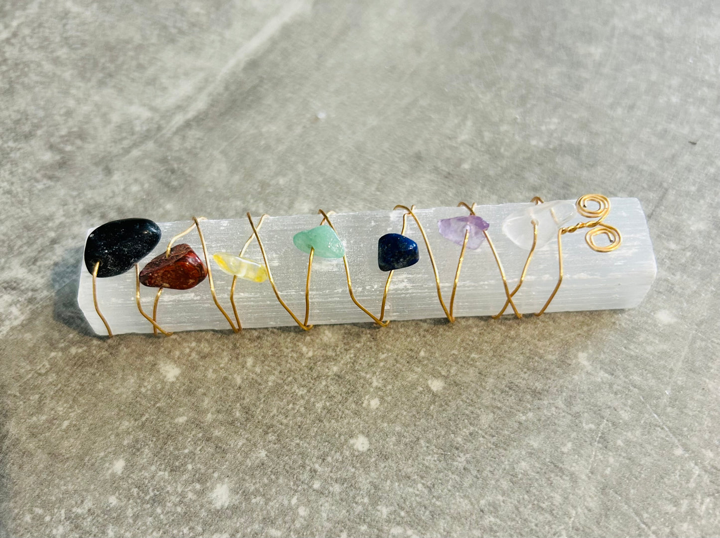 Selenite Wand With Chakra Points