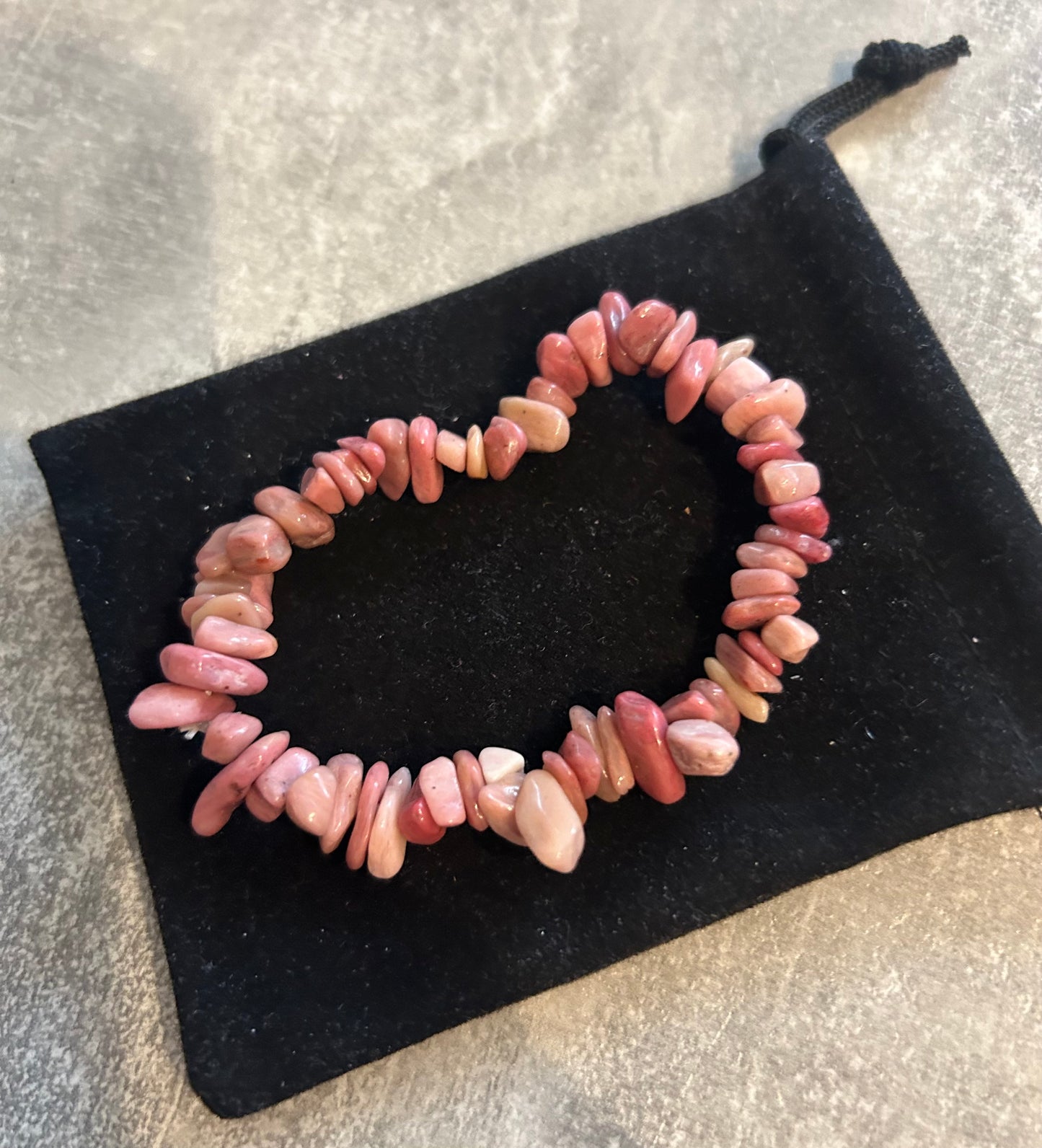 Pink Thulite Chip Bracelet