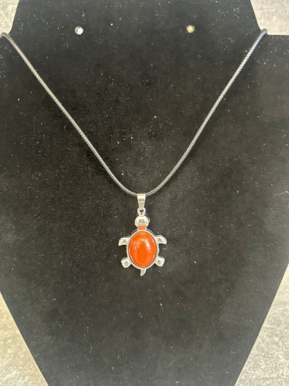 Carnelian Turtle Necklace