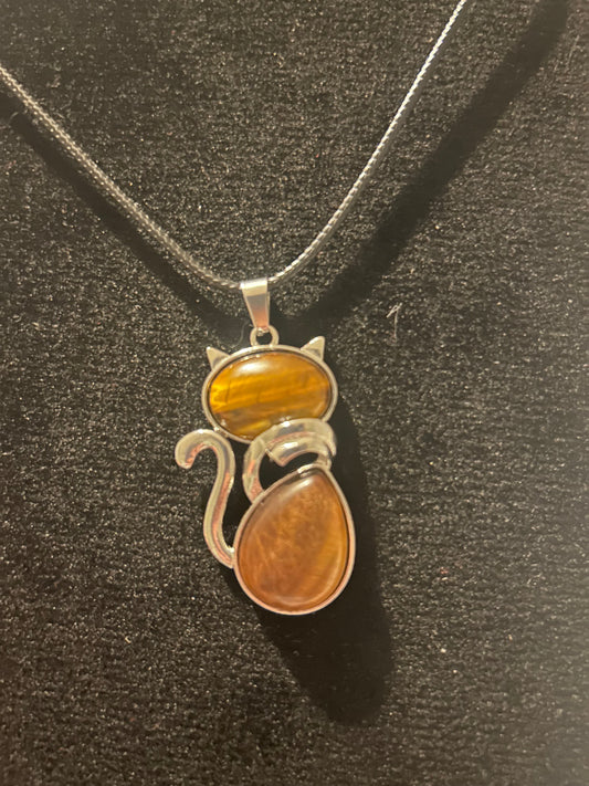 Tiger Eye Large Cat Necklace