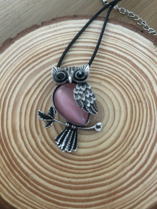 Agate Owl Necklace