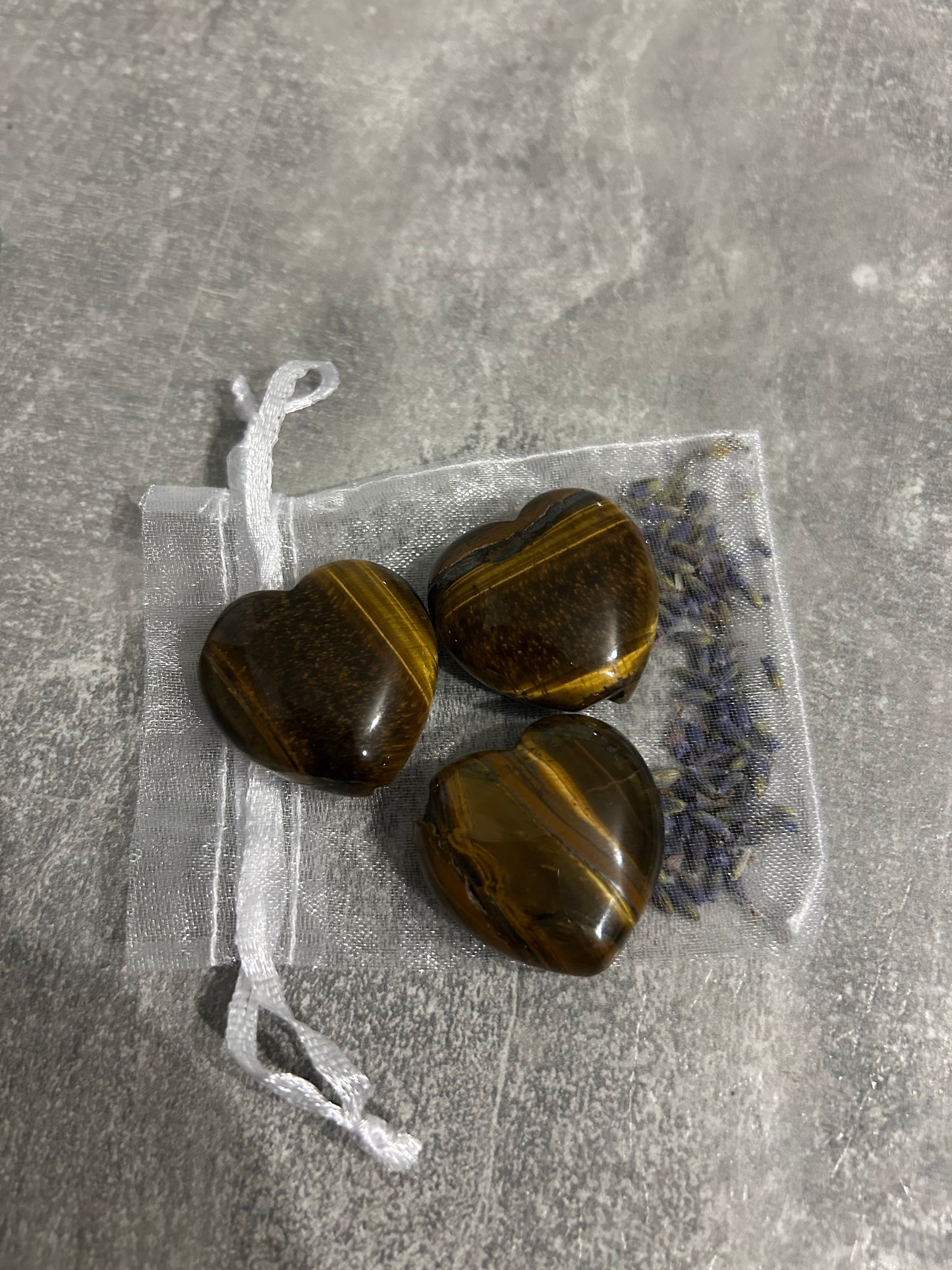 Tiger Eye Puff Heart