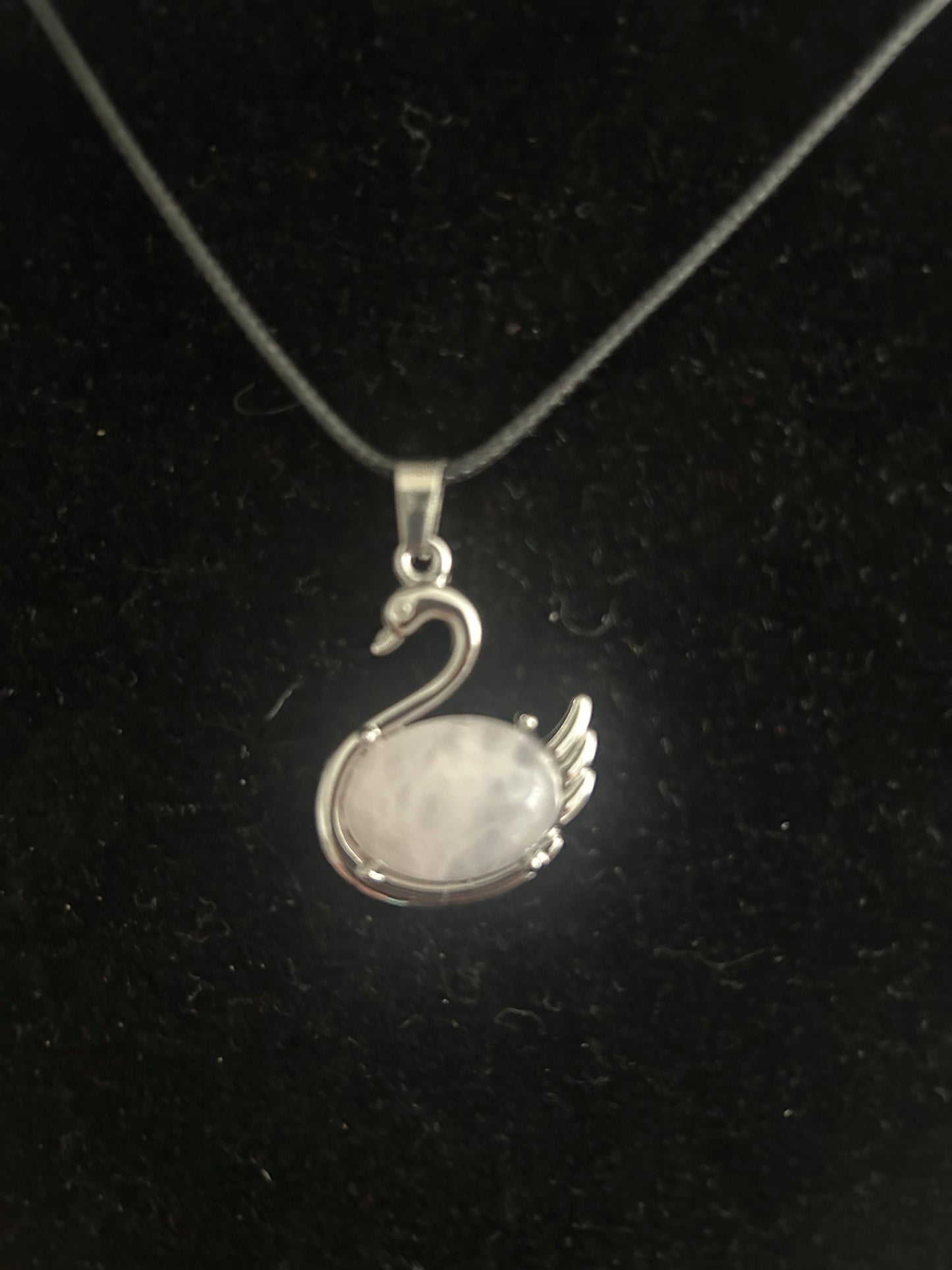 Rose Quartz Swan Necklace