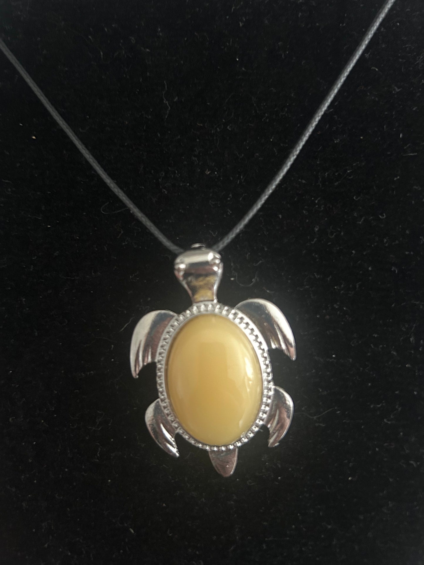 Honey Calcite Large Turtle Necklace