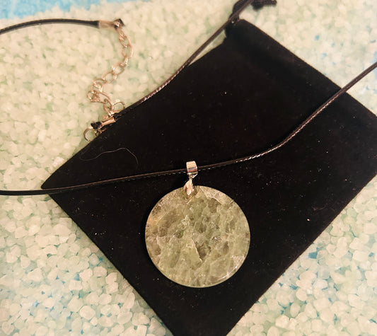 Green Aventurine Coin Pendant