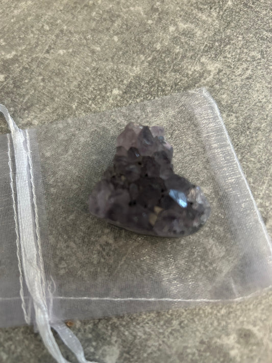 Small Amethyst Cluster Heart