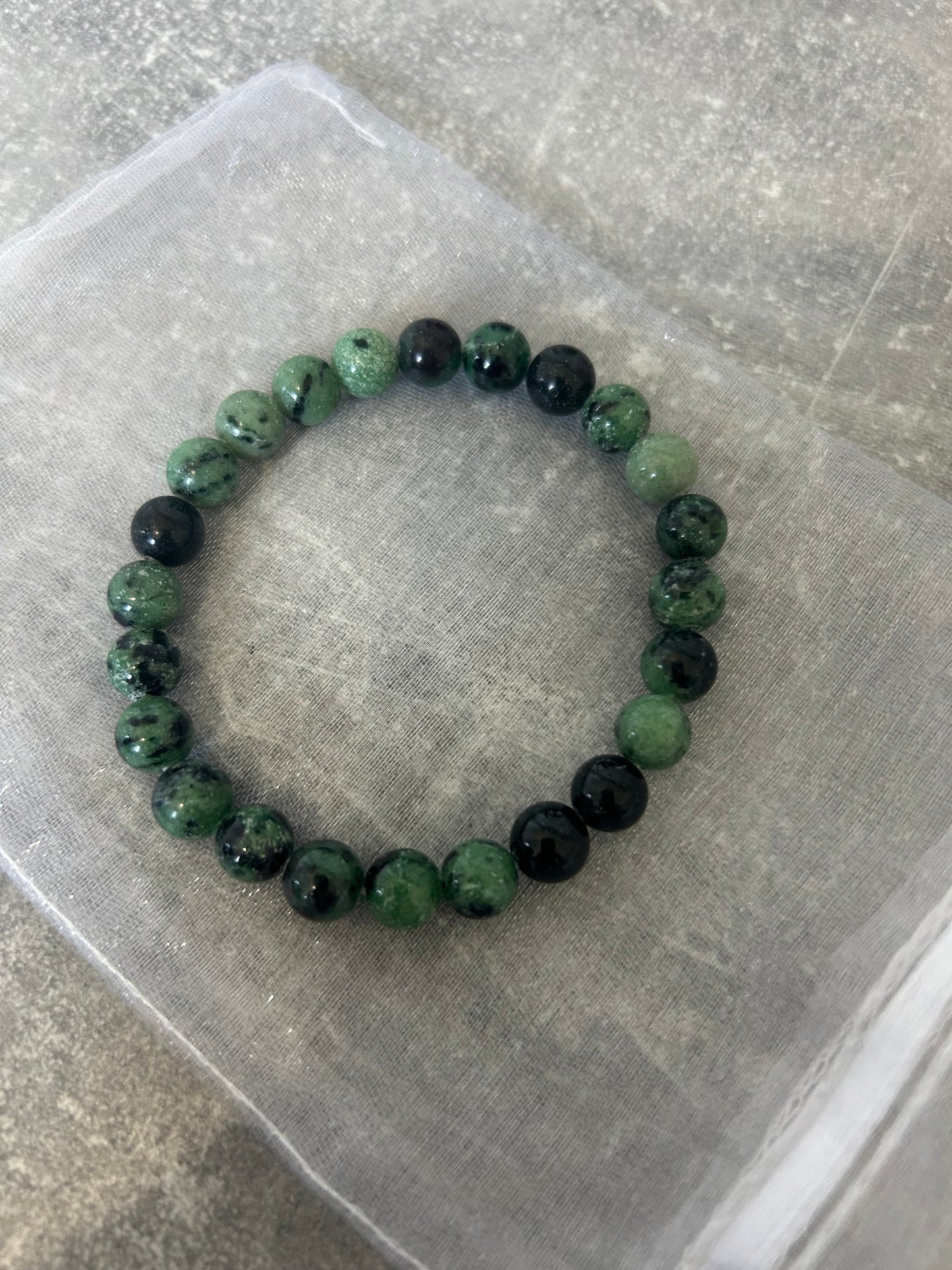 Ruby Zoisite Beaded Bracelet