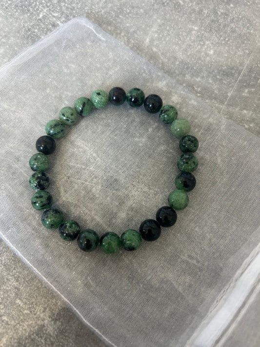 Ruby Zoisite Beaded Bracelet