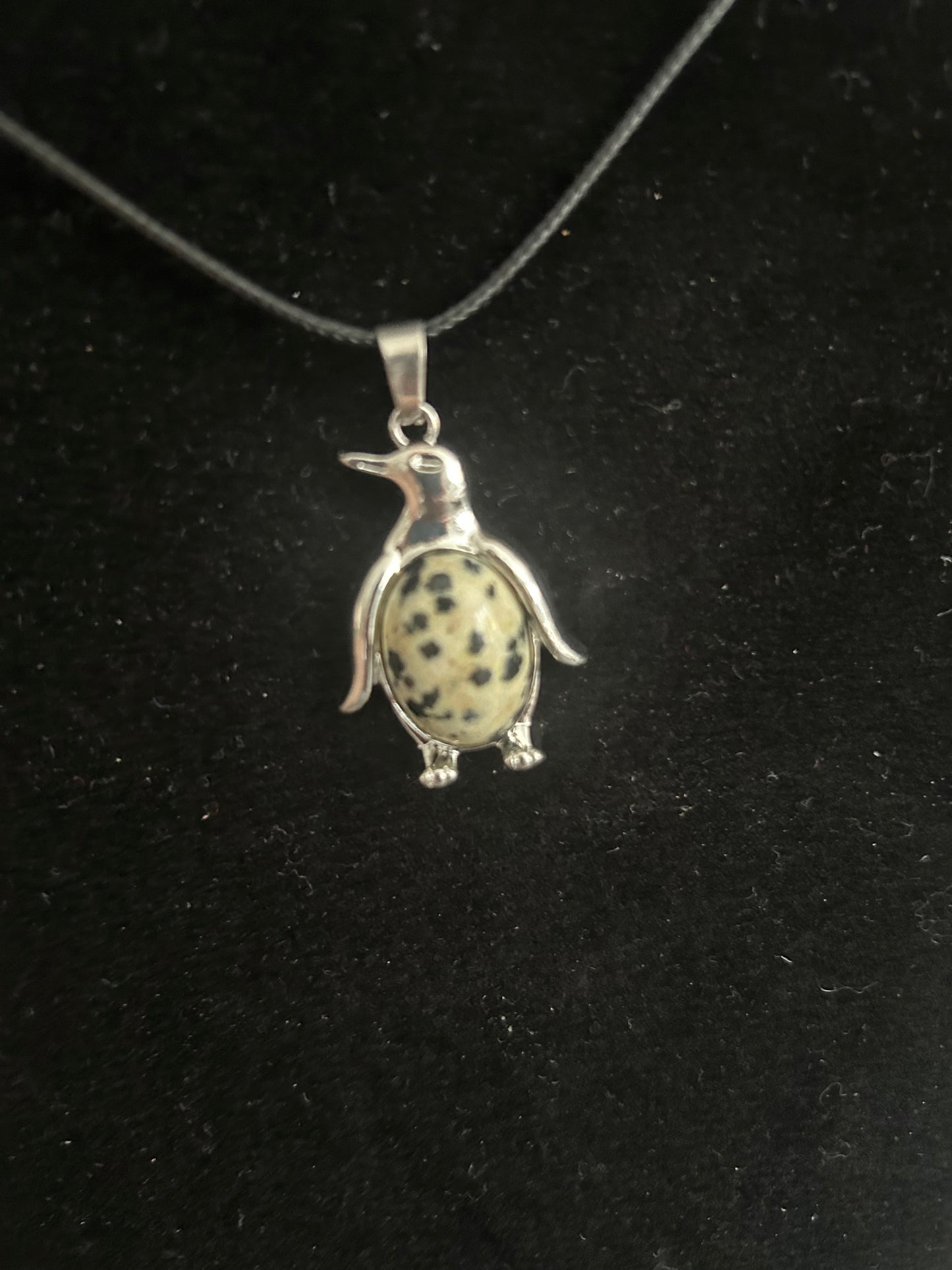 Dalmation Jasper Penguin Necklace