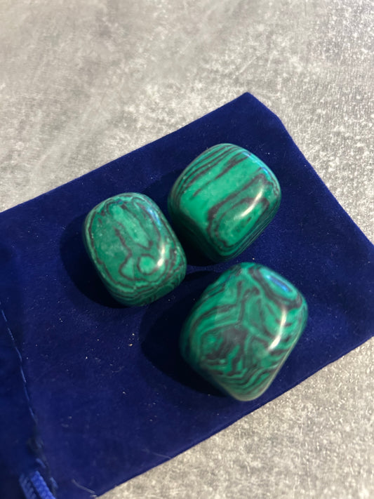 Unpolished Malachite Tumble