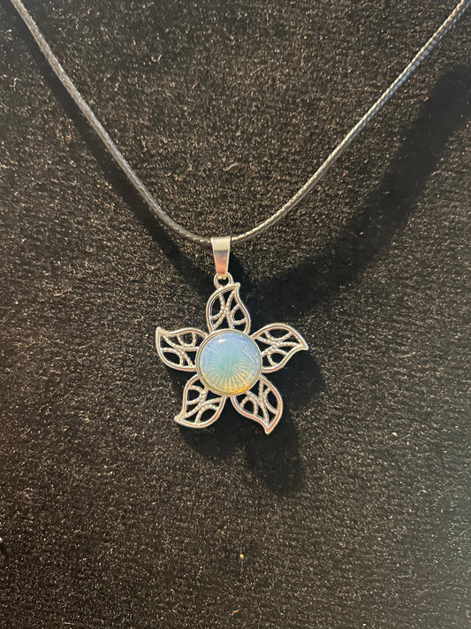 Opalite Flower  Necklace