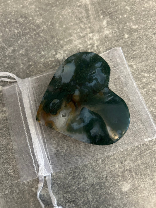 Moss Agate Heart