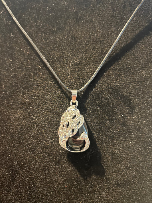 Black Obsidian Peacock Necklace