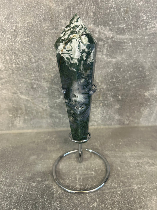 Moss Agate Wand