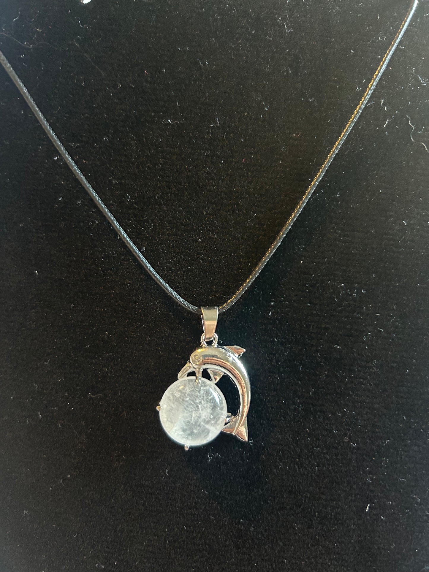 Clear Quartz Dolphin Necklace
