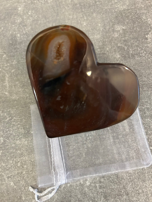 Carnelian And Druzy Heart